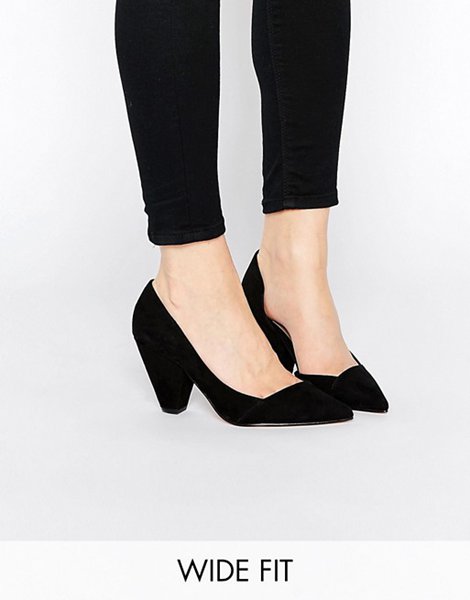 Asos Black Sapphire Wide Fit Pointed Heels For Women