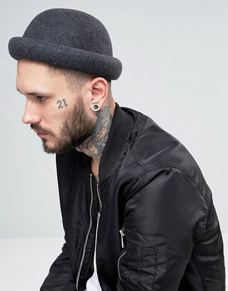 Cheap Asos Charcoal Mini Bowler Hat For Men