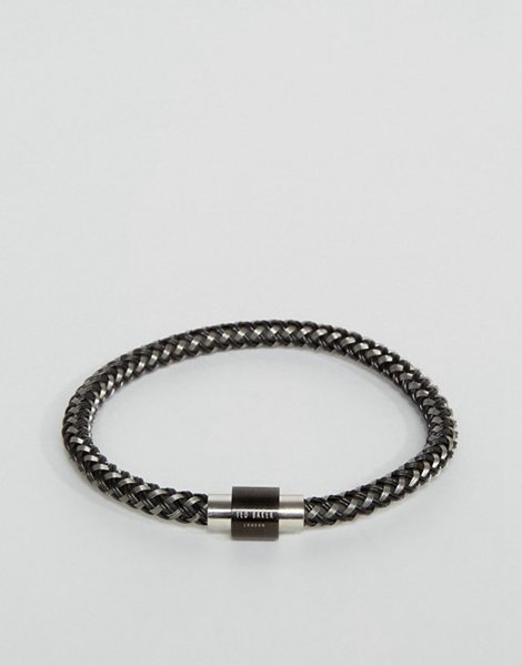 Cheap Ted Baker Black Woven Bracelet For Men Sale