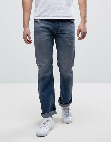 Diesel Blue Larkee Straight Fit Jeans For Men Online