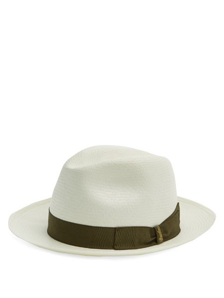 Discounts Borsalino Ivory Medium-Brim Panama Hat For Men Sale