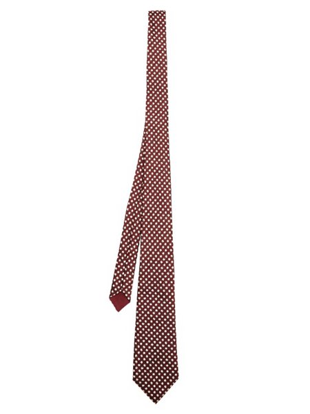 Discounts Bottega Veneta Burgundy Polka-Dot Silk-Jacquard Tie For Men Online