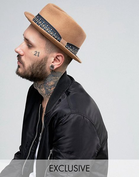 Discounts Reclaimed Vintage Brown Inspired Trilby Hat Geo Band Brand For Men Online Sale
