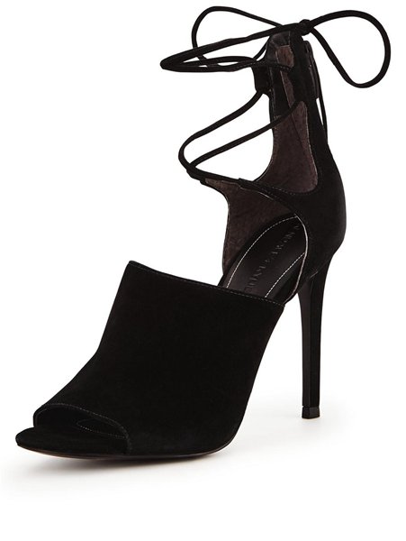 Kendall + Kylie Estella Peep Toe Heeled Black Sandals For Women