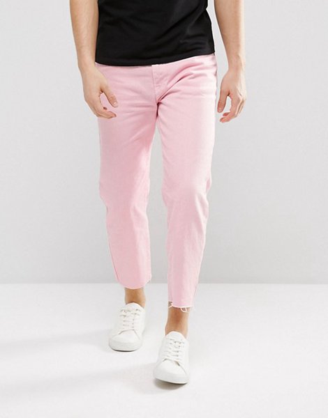 Latest Dr Denim Player Pink Otis Slim Raw Hem Jeans For Men Outlet