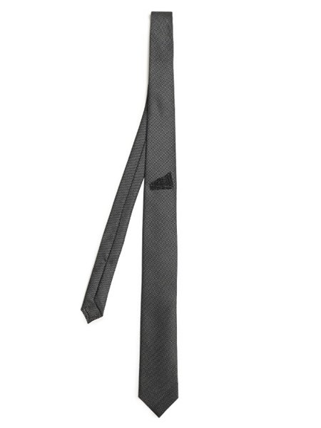 Latest Title Of Work Dark Grey Stitch-Detail Wool Tie For Men Sale
