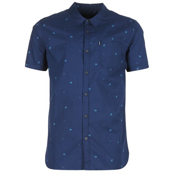 New Trendy Rip Curl Disturb Blue Short Sleeve Shirt For Men Online