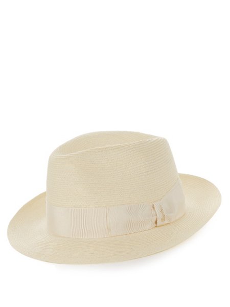 Stylish Borsalino Cream Panama Straw Hat For Men On Sale