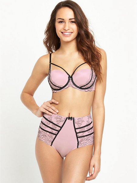 The Most Popular Boux Avenue Pink/Black Mariette Balconette Bra For Women Outlet
