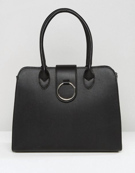 Asos Black Tote Bag With Ring Detail For Women On Sale