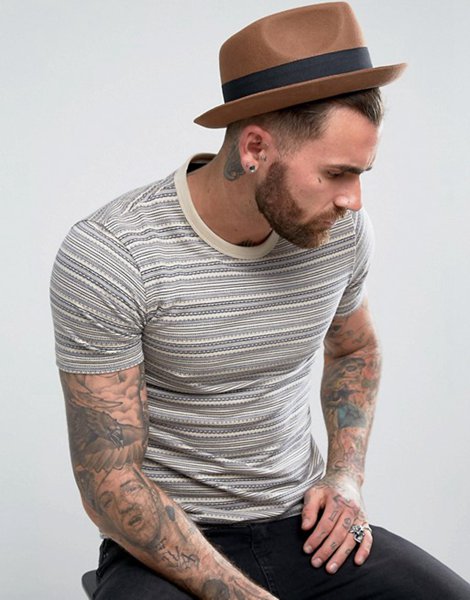 Cheap Asos Brown Pork Pie Hat With Pinched Crown For Men Outlet