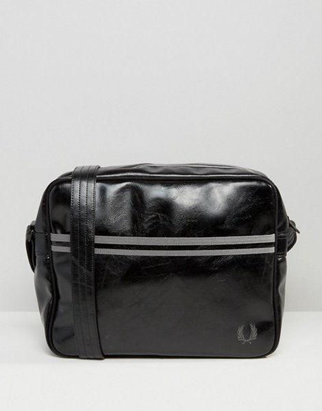 Designers Fred Perry Black Classic Messenger Bag For Men