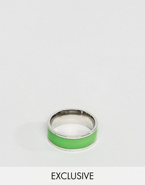 Designers Reclaimed Vintage Silver Inspired Ring With Green Band For Men Outlet
