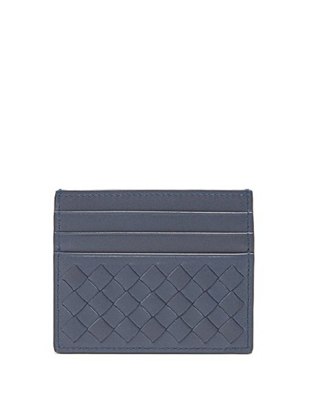 Latest Bottega Veneta Navy Intrecciato Leather Cardholder For Men Online Sale