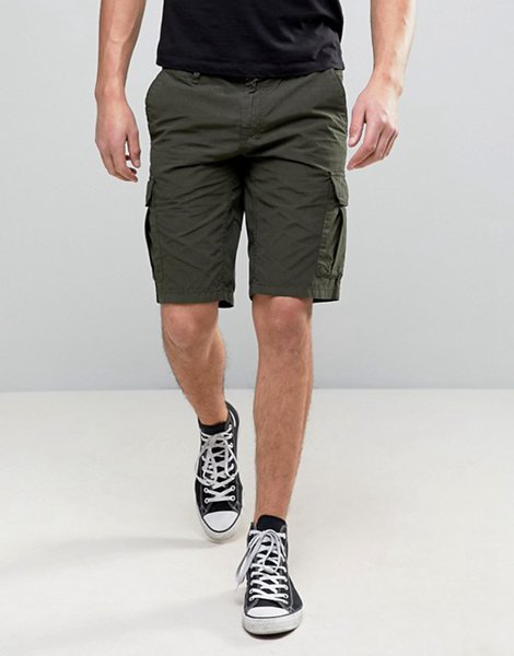 New Trendy Boss Orange By Hugo Boss Green Cargo Shorts Regular Fit For Men Sale