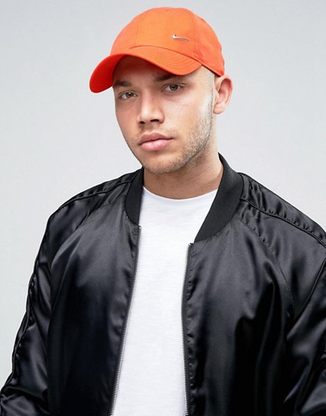 New Trendy Nike Orange Metal Swoosh Cap For Men