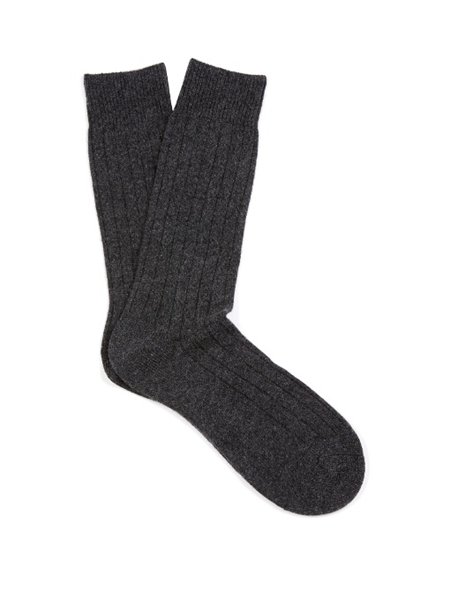New Trendy Pantherella Dark Grey Waddington Cashmere-Blend Socks For Men Online