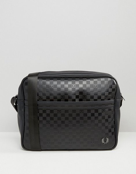 The Hottest Styles Fred Perry Black Checkerboard Messenger Bag For Men Sale