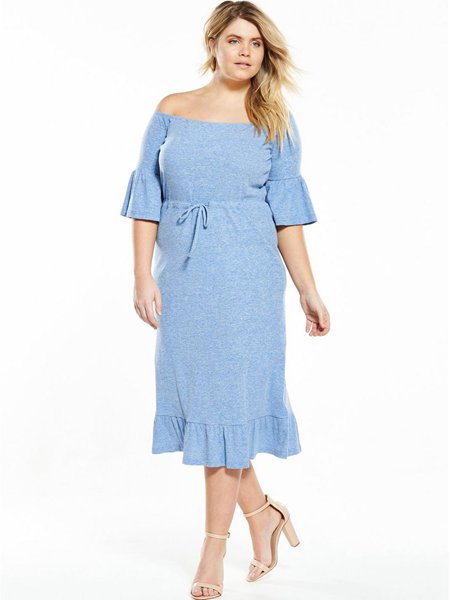 The Hottest Styles Lost Ink Curve Grey Bardot Dress In Rib Jersey For Women Sale