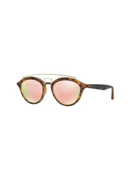 The Hottest Styles Ray-Ban Tort/Pink Raised Bar Mirror Lens Clubround Sunglasses For Women Online Sale