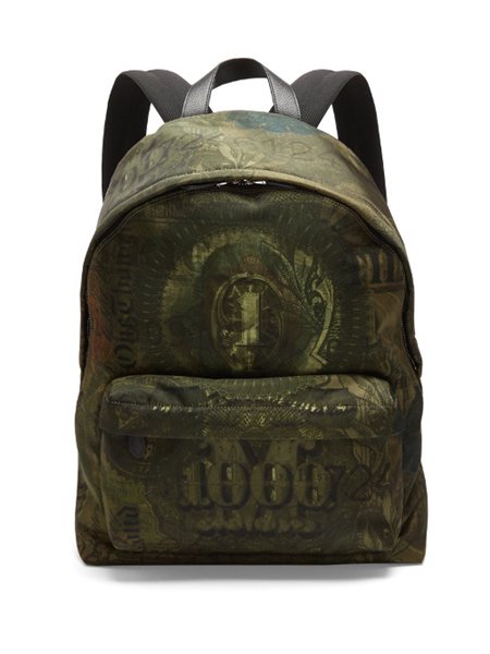 The Most Popular Givenchy Tonal Green Dollar-Print Satin Backpack For Men Sale