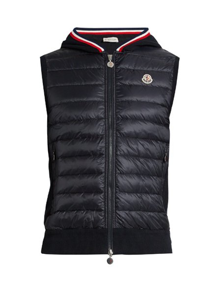 The Most Popular Moncler Navy Maglia Knit-Back Quilted Down Gilet For Men On Sale