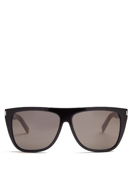 The Most Popular Saint Laurent Black Flat-Top Acetate Sunglasses For Men Outlet