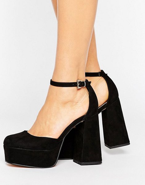 Asos Black Paint The Town Platform Heels For Women