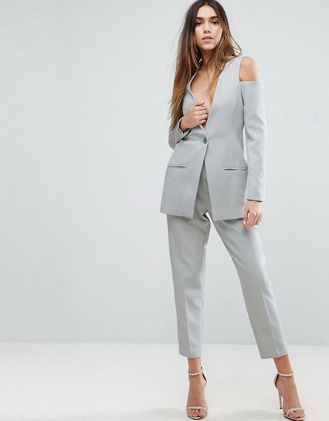 Asos Blue Sexy Slim Trousers For Women