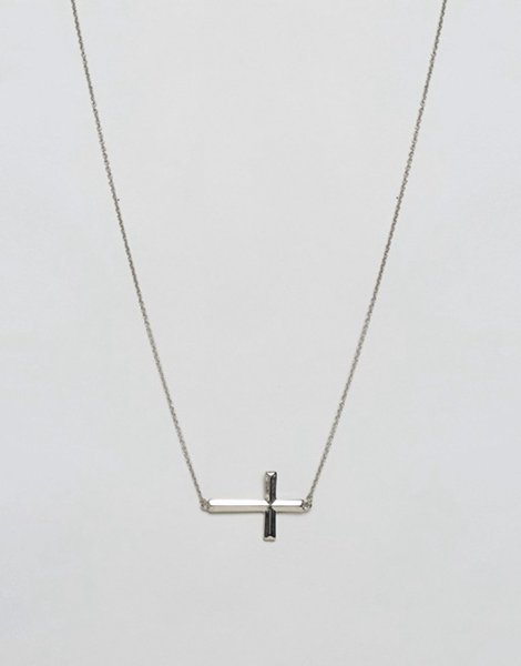 Cheap Asos Silver Necklace With Cross Pendant For Men Sale