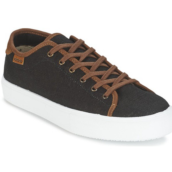 Cheap Victoria Lino Detalle Black/Brown Low Top Trainers For Men