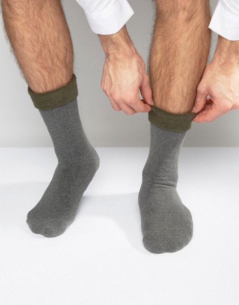 Designers Asos Charcoal Slipper Socks For Men On Sale