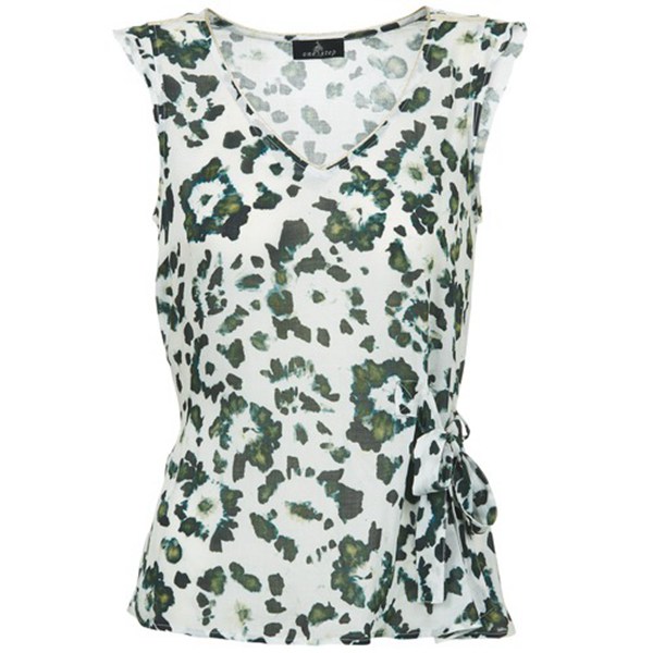 Designers One Step Cedre White/Khaki Sleeveless T-Shirts For Women On Sale