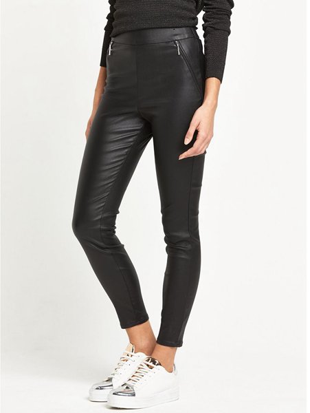 Designers River Island Black Coated Leggings For Women Sale