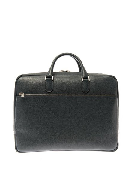 Designers Valextra Dark Teal Blue Japanese Leather Briefcase For Men Outlet