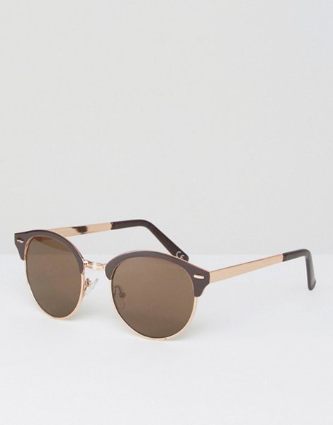 Discounts Asos Brown Rounded Retro Sunglasses For Men On Sale