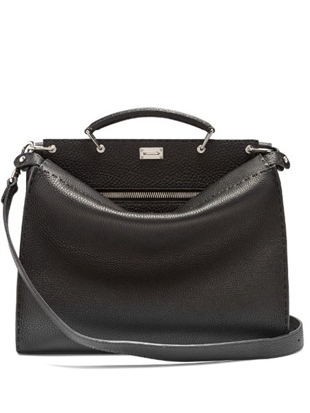 Discounts Fendi Black Peekaboo Grained-Leather Briefcase For Men