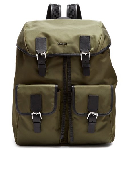 Discounts Moncler Khaki Green Rufus Nylon Backpack For Men Outlet
