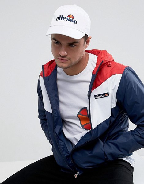 Ellesse White Baseball Cap With Embroidered Logo For Men