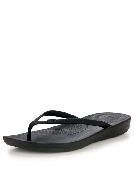 Fitflop Iqushion Ergonomic San Black Flip Flops For Women