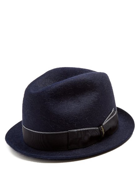 Latest Borsalino Navy Trilby Felt Hat For Men Sale