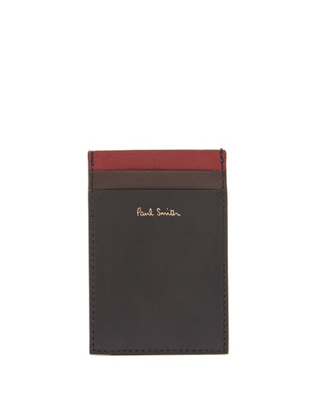 Latest Paul Smith Black Contrast-Panel Leather Cardholder For Men Online Sale