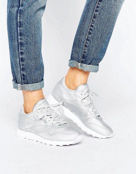 Reebok Multicolor Glitter Classic Leather Trainers For Women