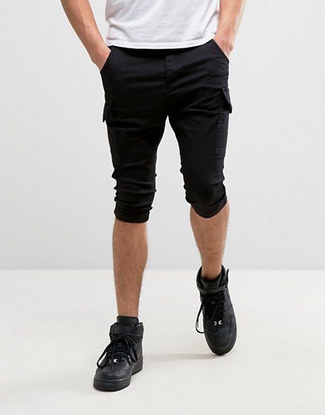 Siksilk Black Cargo Shorts For Men Outlet