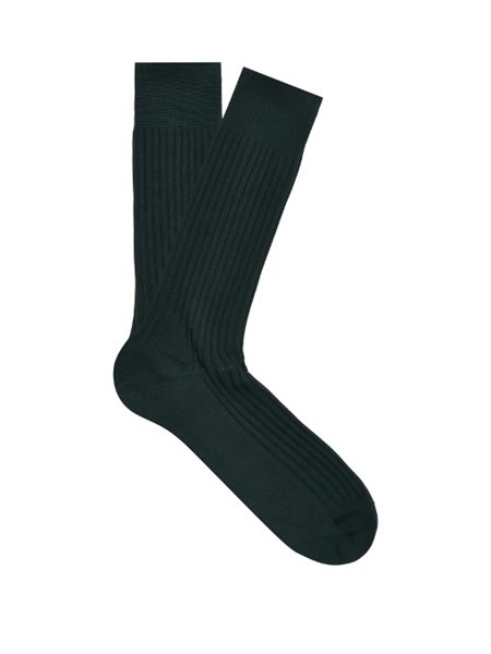 The Hottest Styles Pantherella Forest Green Danvers Ribbed-Knit Socks For Men Online Sale