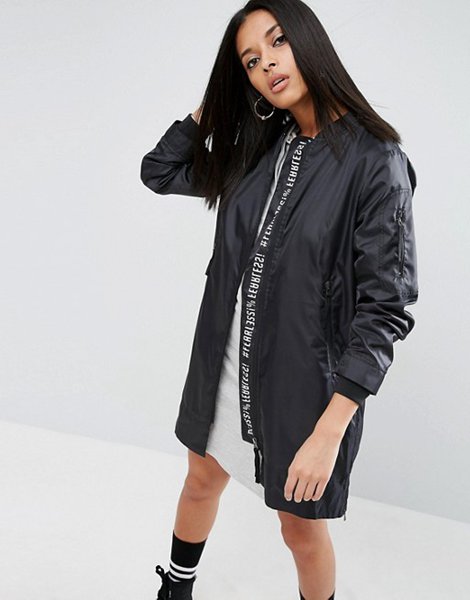 The Most Popular Asos Black Rain Mac With Graphic Print For Women