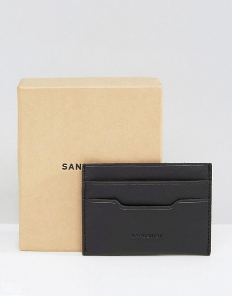 The Most Popular Sandqvist Black Buck Leather Cardholder For Men On Sale