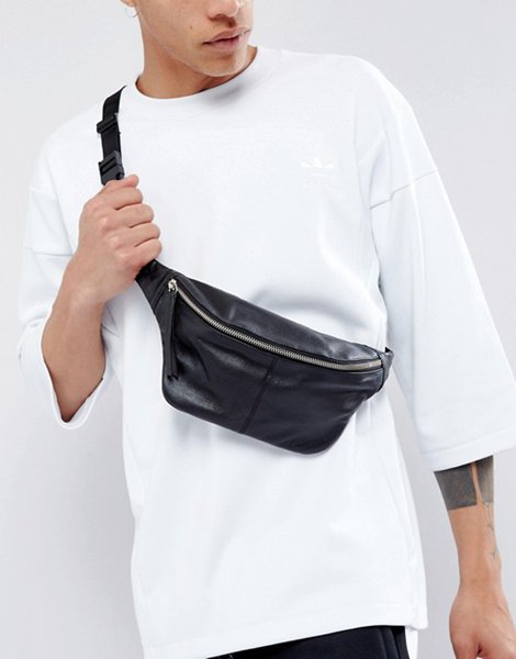 Asos Black Leather Bum Bag For Men On Sale