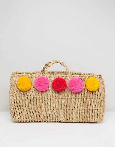 Cheap Pitusa Straw Pom Pom Beach Bag For Women Online