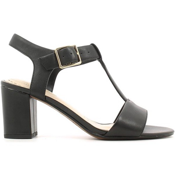 Clarks High Heeled Black Sandals For Women